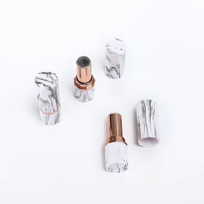Luxury White And Black Lipstick Tube Empty Container Sexangle Shape