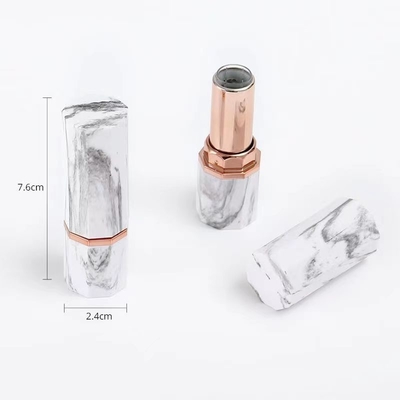 Luxury White And Black Lipstick Tube Empty Container Sexangle Shape