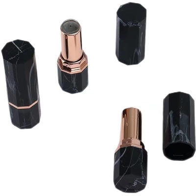Elegant Sexangle Plastic Lipstick Cases Empty Cosmetic Container in Black or White