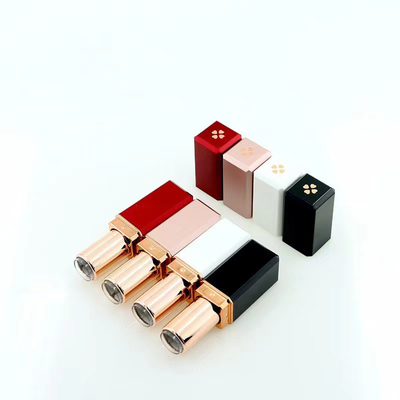 Plastic Square Shape 5G Empty Lipstick Tube With Four Leaf Clover Printing On The Cap Top