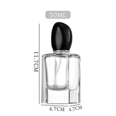Square Glass Perfume Bottle with 50ml 100ml Capacity and Distinctive Irregular-shaped Cap