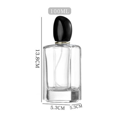 Square Glass Perfume Bottle with 50ml 100ml Capacity and Distinctive Irregular-shaped Cap