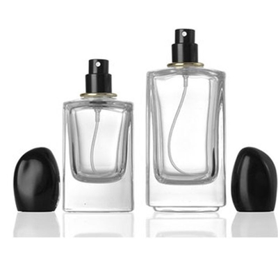 Square Glass Perfume Bottle with 50ml 100ml Capacity and Distinctive Irregular-shaped Cap
