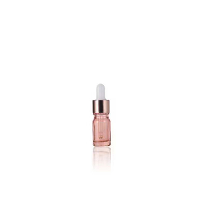 Wholesale Pink Glass Essential Bottle With Golden Aluminum Dropper Cap
