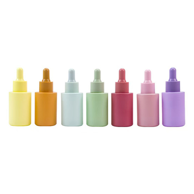 Customzied 20ml 30ml & 50ml Flat Shoulder Glass Essential Oil Bottle With Dropper Cap