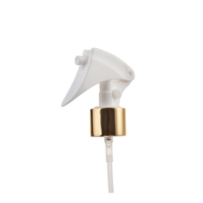 Plastic Mini Trigger Sprayer with Golden Aluminum Collar