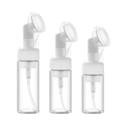 Plastic Silicone Brush Foam Bottle with Hybrid Functionality for Gentle Massaging and Sanitary Cosmetic Application