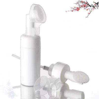 Plastic Silicone Brush Foam Bottle with Hybrid Functionality for Gentle Massaging and Sanitary Cosmetic Application
