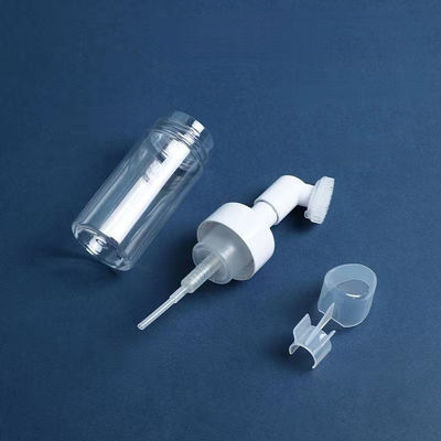 Plastic Silicone Brush Foam Bottle with Hybrid Functionality for Gentle Massaging and Sanitary Cosmetic Application