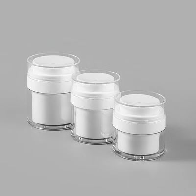 Customized Plastic Acrylic Airless Jar with PP Material and Silkscreen Print for Cosmetic Lotion and Face Cream
