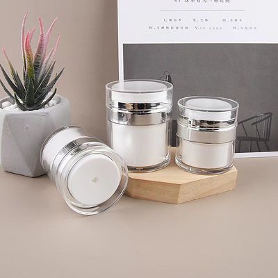 Customized Plastic Acrylic Airless Jar with PP Material and Silkscreen Print for Cosmetic Lotion and Face Cream