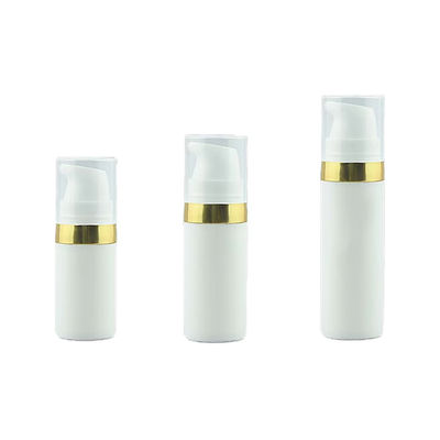 Luxury Plastic Airless Pump Bottle with UV Silver/Gold Shoulder and Airless Pump Head for High-End Skincare