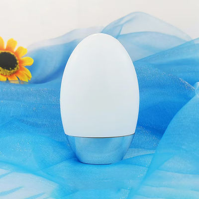 Customized 50g Oval Shape Sunscreen Cream Bottle with UV Silver Cap for 50ml PP Cosmetic Packaging