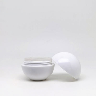 White 25g PS Plastic Lightweight Spherical Cream Jar with 100% Fresh PET and 20 Days Lead Time