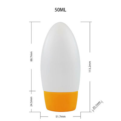 White Oval Shape Sunscreen Cream Bottle with Customized Color PP Material for Cosmetic Packaging