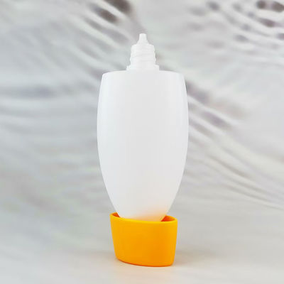 White Oval Shape Sunscreen Cream Bottle with Customized Color PP Material for Cosmetic Packaging