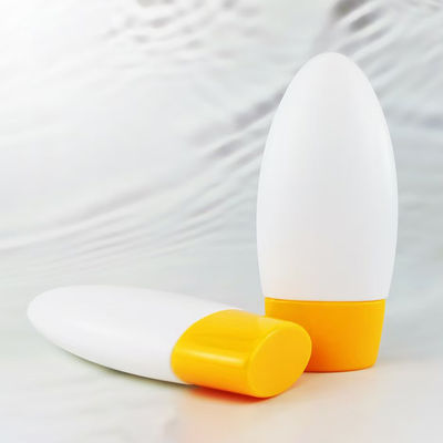 White Oval Shape Sunscreen Cream Bottle with Customized Color PP Material for Cosmetic Packaging