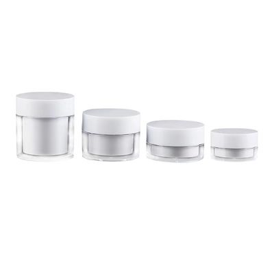 High Quality15g 30g 50g AS Plastic Double Layer Round Cream Jar