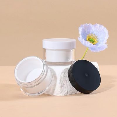 AS Plastic Custom Order Free Sample 15g 30g 50g Double Layer Round Plastic Cream Jar for Cosmetic Packaging