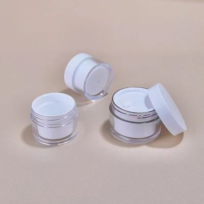 AS Plastic Custom Order Free Sample 15g 30g 50g Double Layer Round Plastic Cream Jar for Cosmetic Packaging