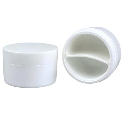 50+50g PP Plastic Cream Jar with Spoon Made from 100% Fresh PP and 20 Days Lead Time for Cosmetic Packaging