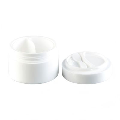 50+50g PP Plastic Cream Jar with Spoon Made from 100% Fresh PP and 20 Days Lead Time for Cosmetic Packaging