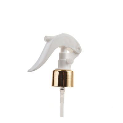 White Shiny Electroplated Mini Trigger Sprayer with Hollow Cone Spraying Shape and BPA Free for Personal Care