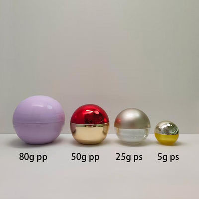 5g/25g/50g/80g Double Layers Round Ball-Shaped Plastic Cream Jar Skincare and Beauty Products