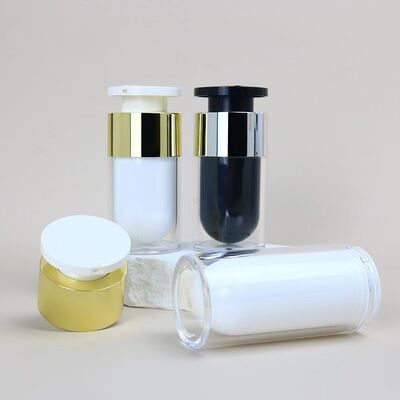 Heart-inner Shape Acrylic Airless Cosmetic Bottle with High-ended Quality for Skincare Customizable in 15ml 30ml 50ml