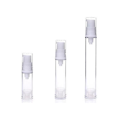 Wholesale 5ml 10ml 15ml Capacity AS Plastic Airless Pump Bottle with Vacuum Pump System and Customized Silkscreen Print