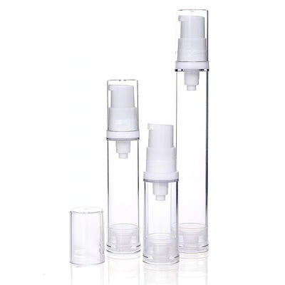 Wholesale 5ml 10ml 15ml Capacity AS Plastic Airless Pump Bottle with Vacuum Pump System and Customized Silkscreen Print