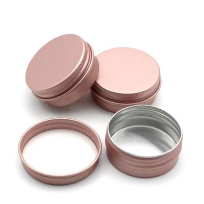 Luxury Rose Gold Aluminum Cosmetic Jar with Screw Cap
