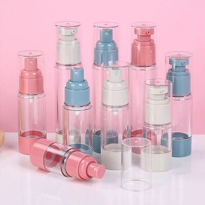 Travel-Friendly Leakproof Airless Pump Bottle with Customizable Decorations for Cosmetic Packaging