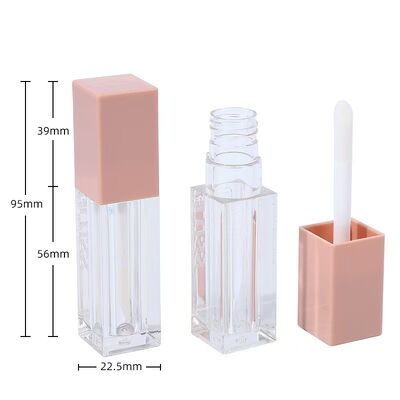 Square Shape 7ml Customizable Color Lip Gloss Tube Empty Lip Gloss Container for Liquid Lipstick