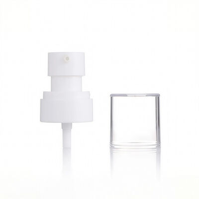 White Plastic Lotion Pump with Clear Protective Cap for Cosmetic Bottles
