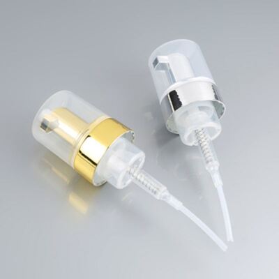 40mm 42mm Full-Body Electroplated Foam Pump Dispenser with High Foam Output for Premium Facial Cleansers