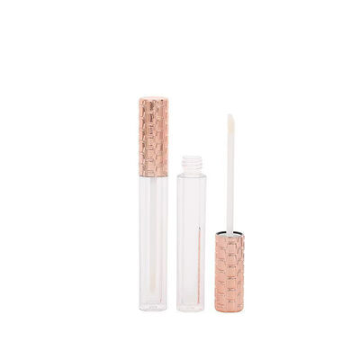 Wholesale 4.5ml Plastic Lip Gloss Tube with Golden Cap and White Brush for Empty Cosmetic Container