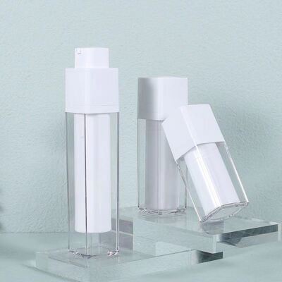 Wholesale Square Shape 15ml 30ml 50ml Airless Pump Bottle with Rotary Lock Pump for Skincare Products