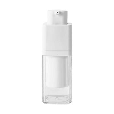 Wholesale Square Shape 15ml 30ml 50ml Airless Pump Bottle with Rotary Lock Pump for Skincare Products