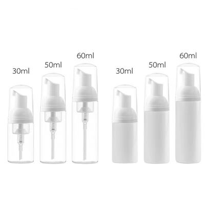 Refillable Foam Pump Bottle with Multiple Capacity Options in Transparent PET Material for Customizable Skincare Packaging